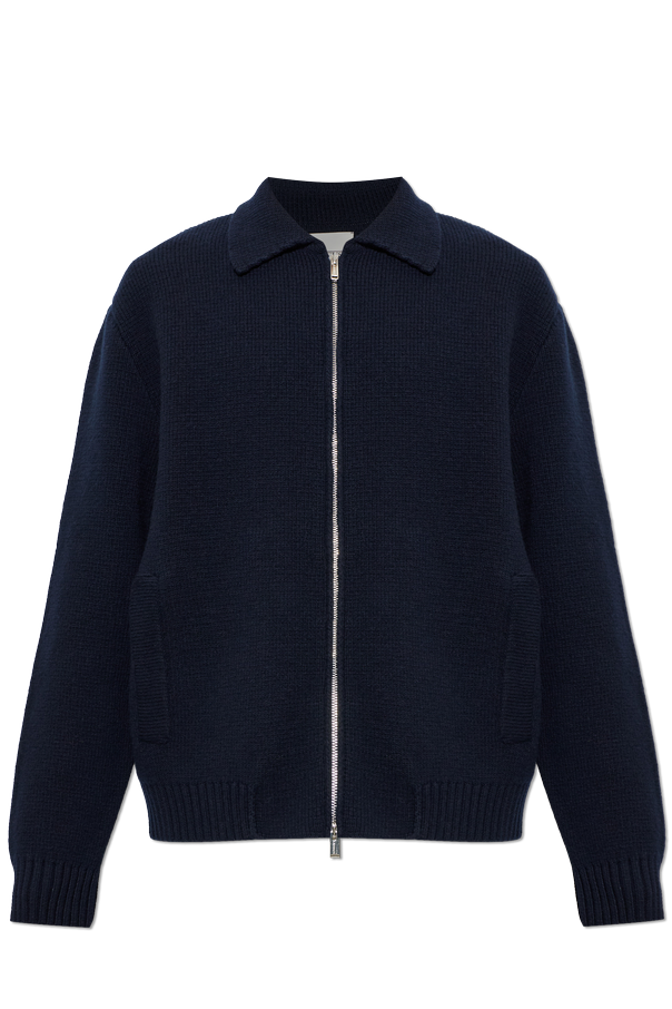 Wool cardigan with collar od Laneus
