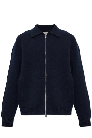 Wool cardigan with collar
