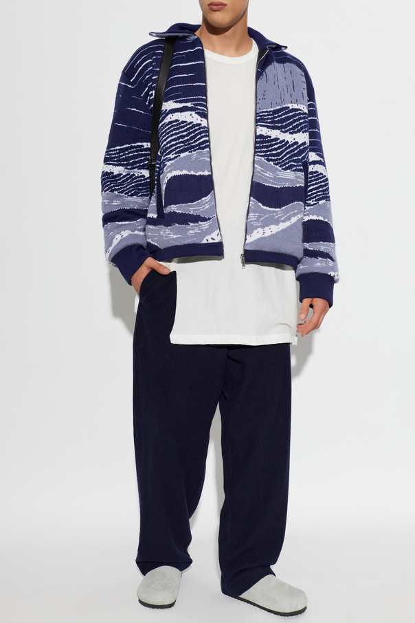 Laneus Insulated cardigan with collar