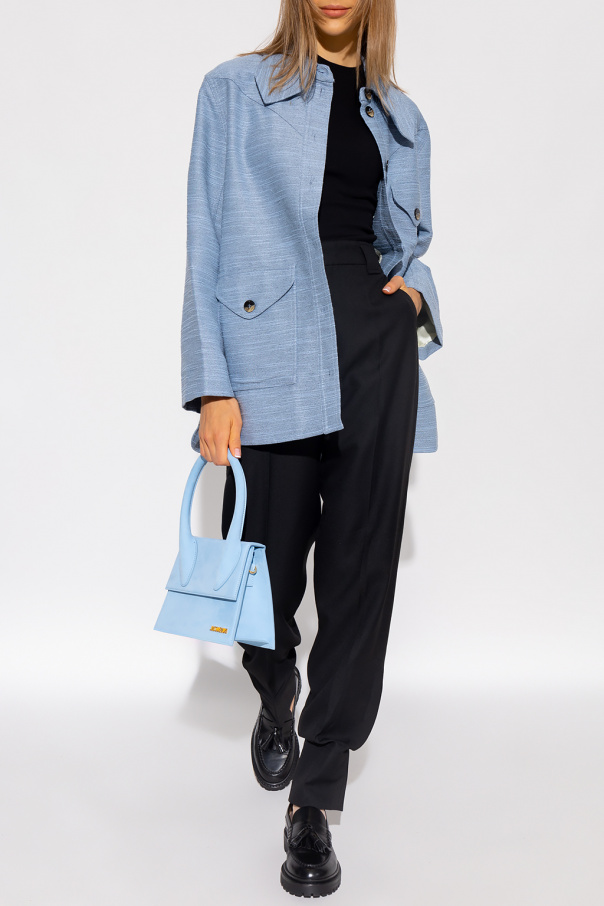 Ganni Relaxed-fitting cropped jacket