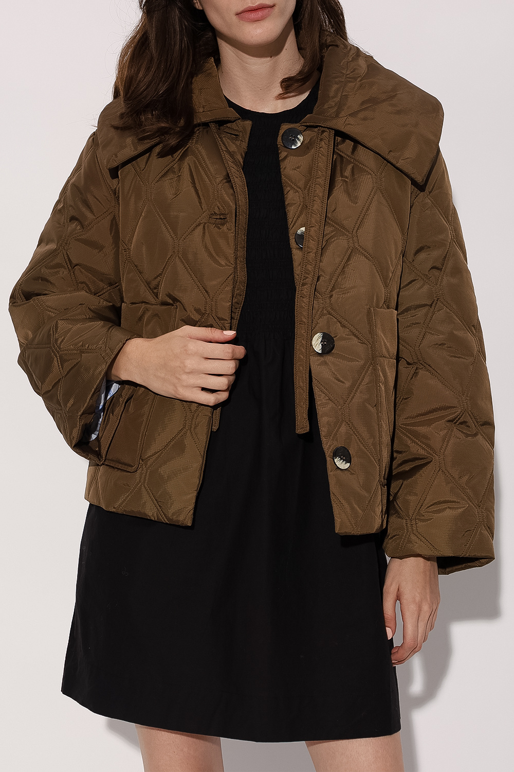 Ganni Quilted collar jacket