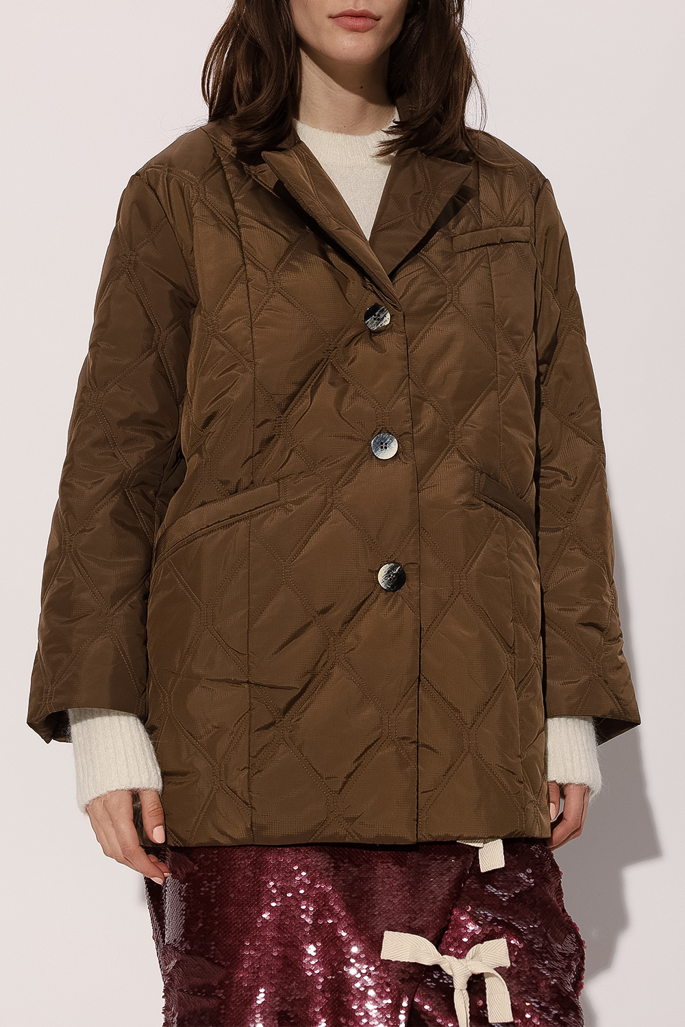 Ganni Quilted oversize jacket