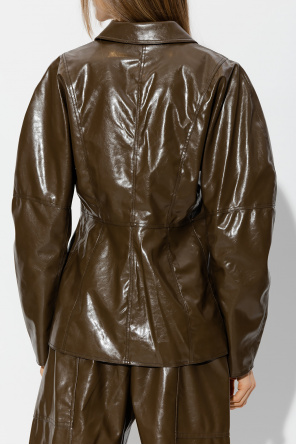 Ganni Faux leather blazer