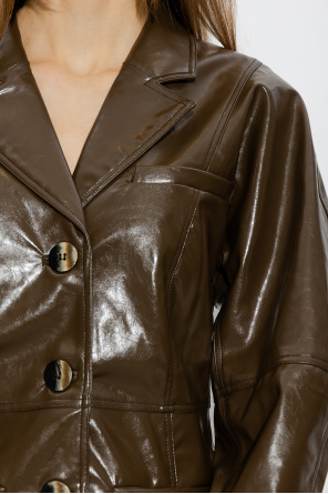 Ganni Faux leather blazer
