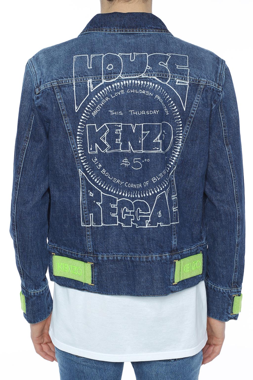 Kenzo - Printed Denim Jacket, Men, Blue