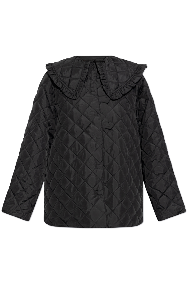 Ganni Quilted jacket with wide collar