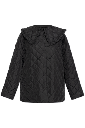 Quilted jacket with wide collar