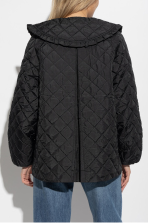 Ganni Quilted jacket with wide collar