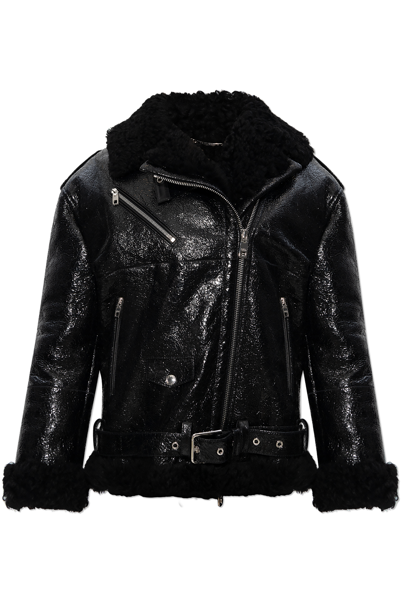 Dolce & Gabbana Shearling jacket with cracked effect