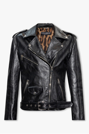 Leather biker jacket