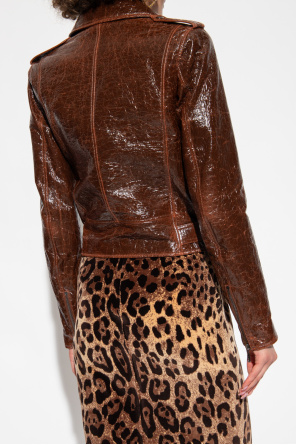 Dolce & Gabbana distressed patchwork jeans Biker jacket