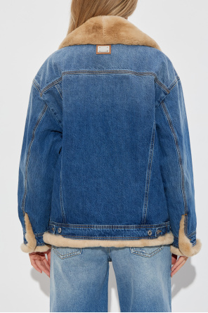 Dolce & Gabbana Jeansjacke mit Kaninchenfellbesatz