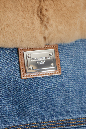 Dolce & Gabbana Jeansjacke mit Kaninchenfellbesatz