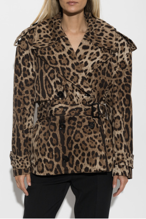 Dolce & Gabbana Double-breasted trench coat with animal print