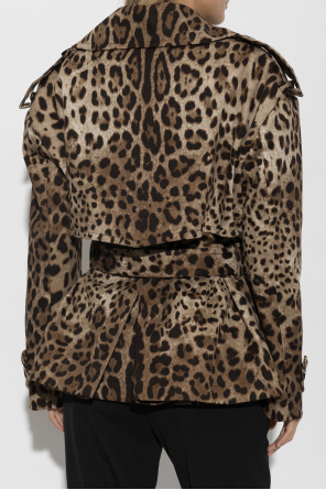 Dolce & Gabbana Double-breasted trench coat with animal print