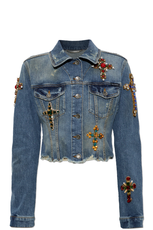 Denim jacket with appliqués od Dolce & Gabbana