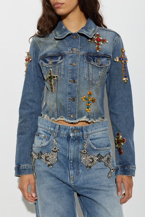 Dolce & Gabbana Jeansowa kurtka z aplikacjami