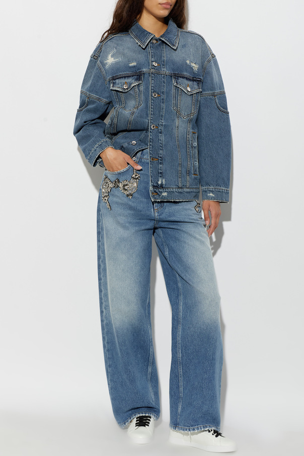 Dolce & Gabbana Jeansowa kurtka z efektem ‘vintage’