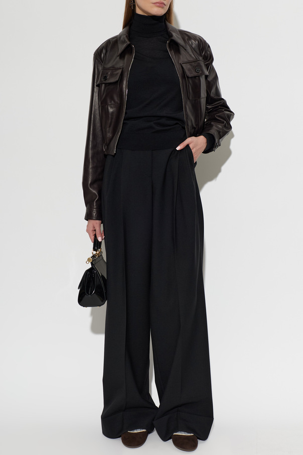 Dolce & Gabbana Chaqueta de cuero con bolsillos