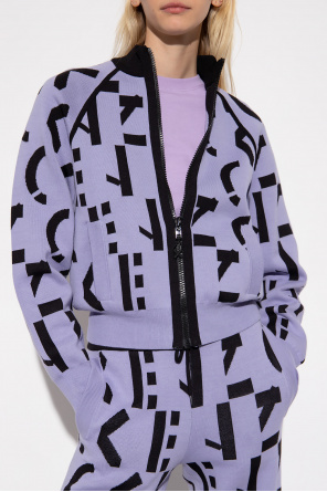 Kenzo abstract-print hooded puffer for jacket Weiß