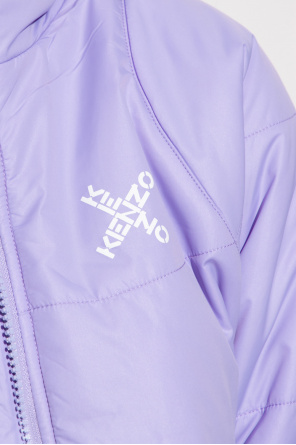 Kenzo logo-embroidered hoodie Rosa