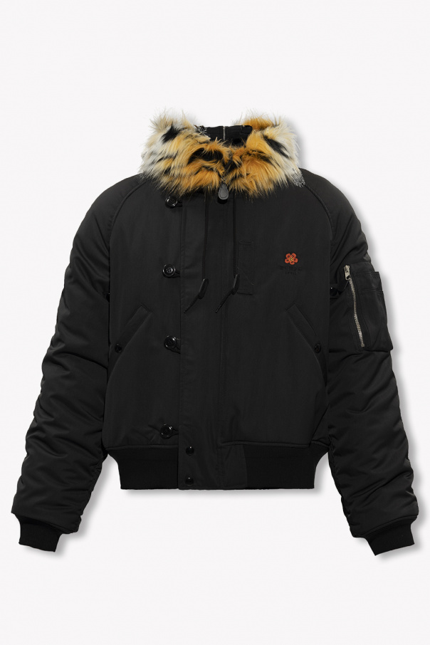 Kenzo Monogram Jacket with faux fur