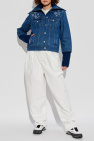 Kenzo BLUE Denim jacket with wool collar