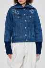 Kenzo BLUE Denim jacket with wool collar
