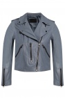 AllSaints BLUE ‘Fern’ leather biker jacket