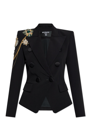 Blazer with shimmering appliqués