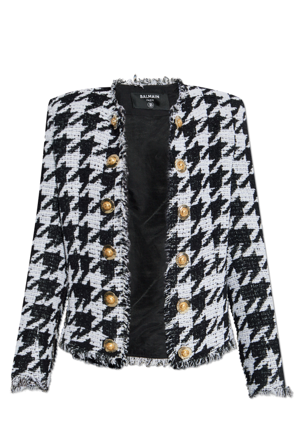 Blazer with houndstooth pattern od Balmain