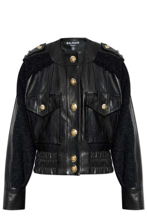 Jacket made from combined materials od Balmain