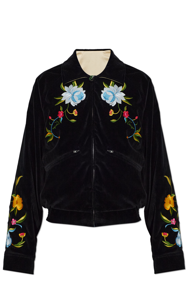 Velvet jacket with colorful embroidery od Kenzo