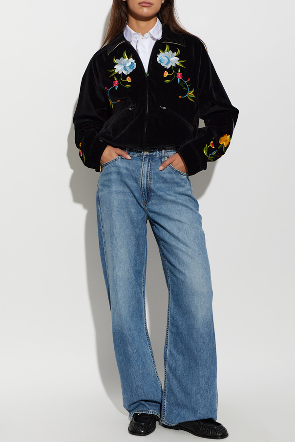 Kenzo Velvet jacket with colorful embroidery