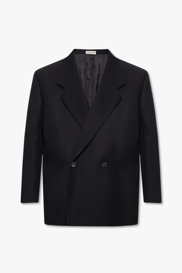 maison margiela cropped cotton twill cape jacket Wool blazer