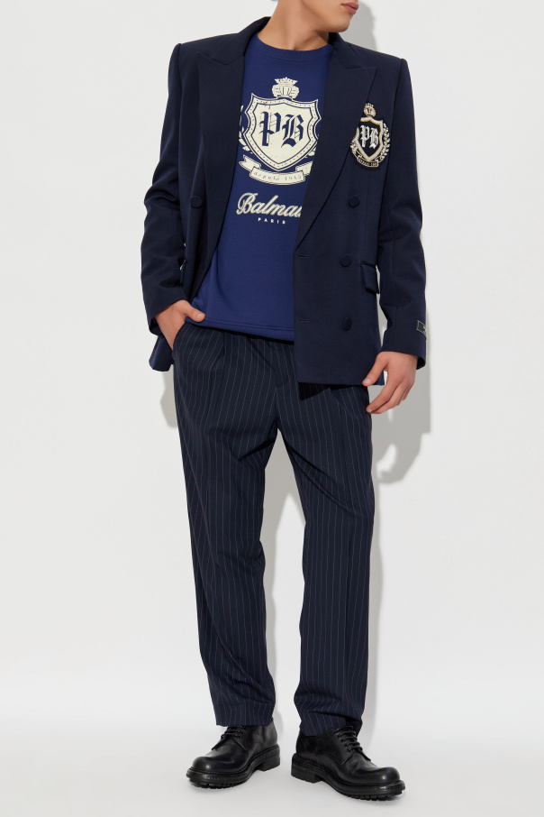 Balmain Double-breasted blazer with applique