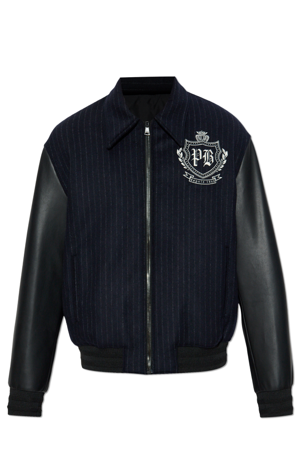 Jacket with leather sleeves od Balmain