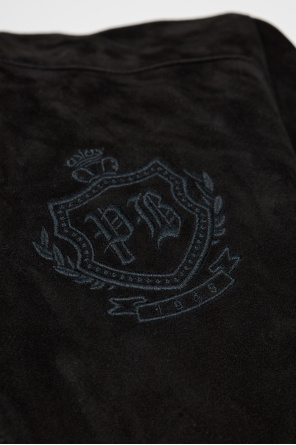 Balmain Chaqueta de ante con logo bordado