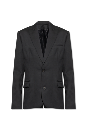 Wool blazer with closed lapels