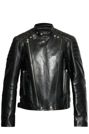 Lederjacke mit Stehkragen