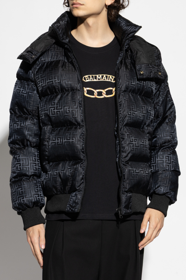 Balmain Gefütterte Jacke mit abnehmbarer Kapuze