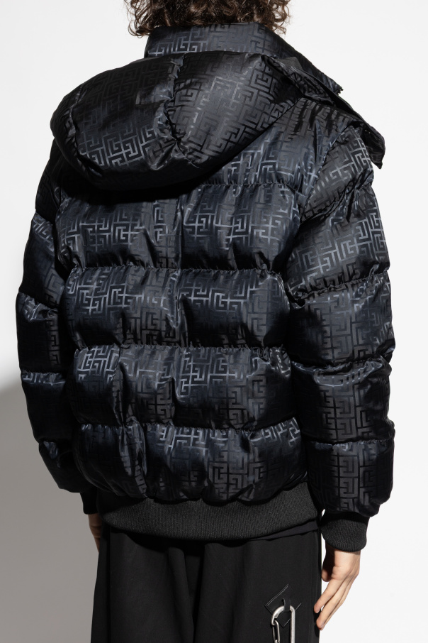 Balmain Gefütterte Jacke mit abnehmbarer Kapuze