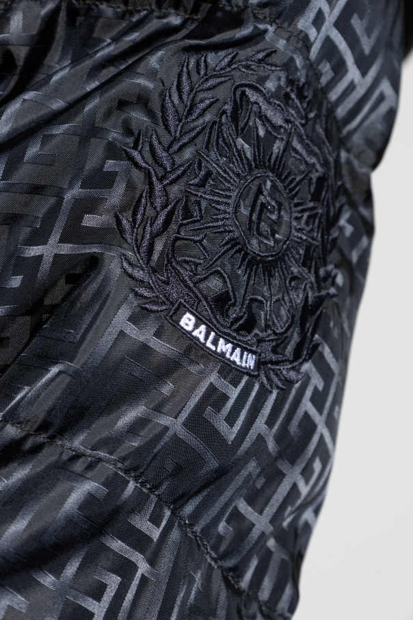 Balmain Gefütterte Jacke mit abnehmbarer Kapuze