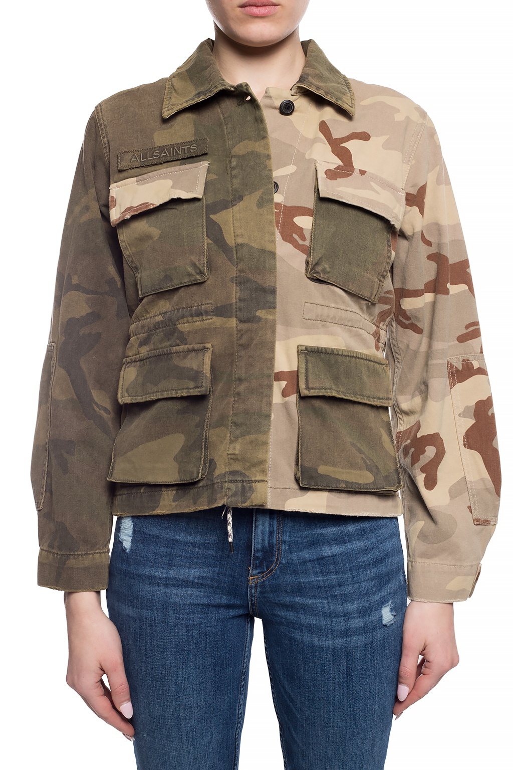 ALLSAINTS Cayman Camo Print Slim Fit Shirt Jacket