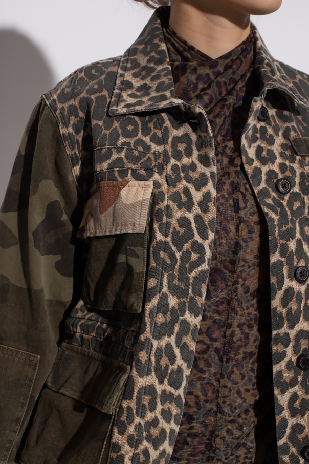 Finch Camo Embellished Denim Jacket CAMO GREEN