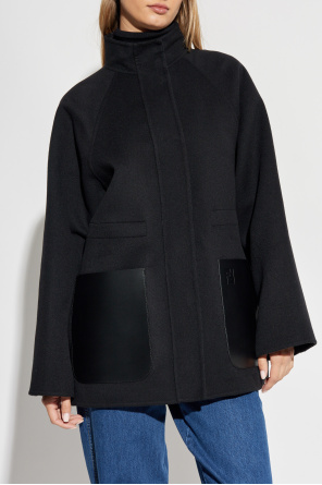 Fendi Short wool coat with stand-up collar