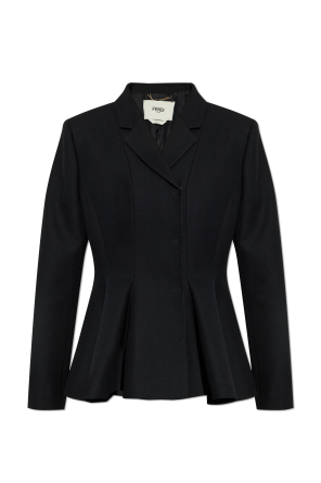 Wool blazer with peplum