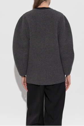 Fendi Wolljacke mit pelzbesetzten Taschen