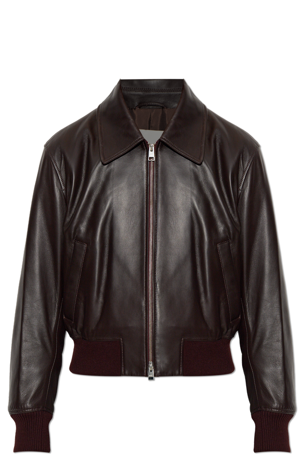 Ami Alexandre Mattiussi Leather jacket with collar