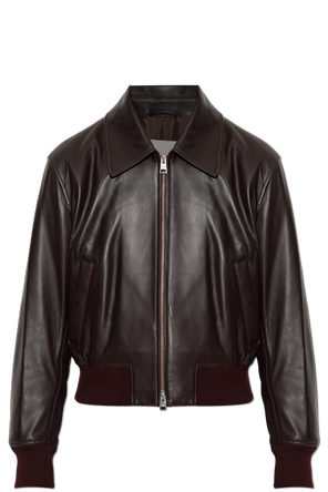 Chaqueta de cuero con cuello